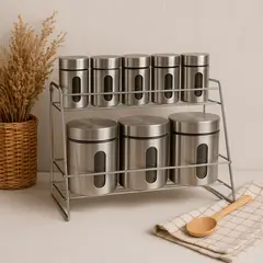 MICA - Set x 8 Especieros condimentero de Acero Inoxidable