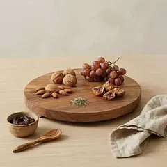 CASA CANTABRIA - Pedestal Redondo Madera Acacia Washed