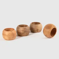 CASA CANTABRIA - Portaservilleta Anillo Set x 4 Acacia Washed