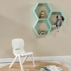 MICA - Repisa Hexagonal Turquesa 38x9x33cm