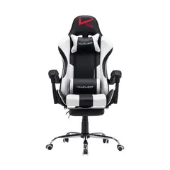 KUZLER - Silla Gamer con Masajeador Lumbar y Reposapies, Reclinable 150°