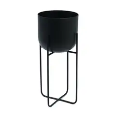 BASEMENT HOME - Maceta Alta de Metal Negra 25x25x60cm