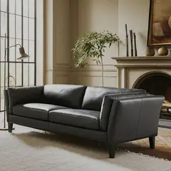 BASEMENT HOME - Sofá Borg 3 Cuerpos de Cuero