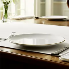 FLORENCIA - Plato de Ensalada Porcelana 22 cm Borde Dorado