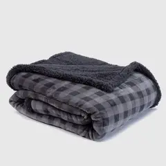 BASEMENT HOME - Frazada Cuadros con Sherpa