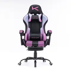 KUZLER - Silla Gamer con Masajeador Lumbar y Reposapies, Reclinable 150°