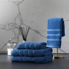 BASEMENT HOME - Set x4 Toallas Mano/Baño Lisas 500gr