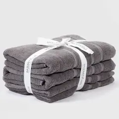 BASEMENT HOME - Set x4 Toallas Mano/Baño Lisas 500gr