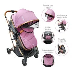 YAMP - Coche Paseo Ibiza Plegable Con Moisés