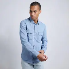 DENIMLAB - Camisa Manga Larga Algodón Hombre
