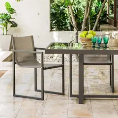 BASEMENT HOME - Par de Sillas de Comedor Mónaco con Apoyabrazos Terraza