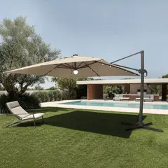 BASEMENT HOME - Sombrilla Plegable Ibiza 3m con Panel Solar