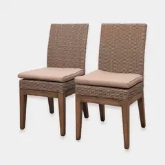 ROBERTA ALLEN - Par de Sillas de Comedor de Terraza Kawaii de Madera Marrón