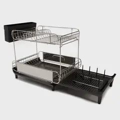 WURDEN - Escurridor 2 Pisos Extendible Acero Inoxidable