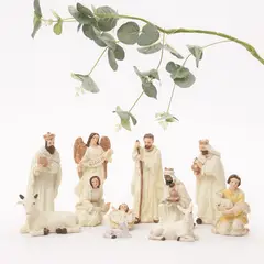 MICA - Pesebre 11piezas Blanco Y Dorado