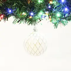 MICA - Bola Navideña Rombo White 8Cm