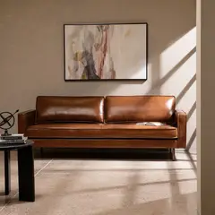 BASEMENT HOME - Sofá Ezra 3 Cuerpos de Cuero