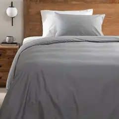 BASEMENT HOME - Funda Plumón 100% Algodón 200 Hilos Gris