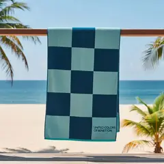 BENETTON - Toalla de Playa Check 80x160cm