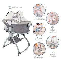 PRIORI - Cuna Moisés Musical Bebé 6 En 1 Mecedora