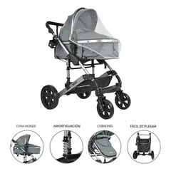 YAMP - Coche Moisés De Paseo Bebé Frezzio Plegable