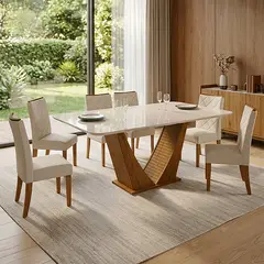 MICA - Juego de Comedor Dalila 6 Sillas