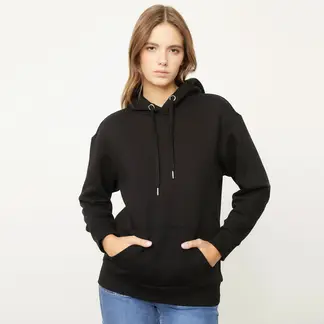 SYBILLA - Polera Algodón Canguro Mujer Manga Larga