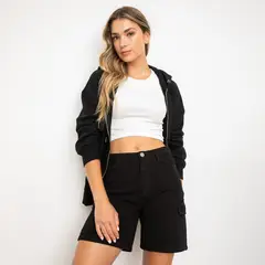 SYBILLA - Polera Mujer Algodón con Cierre y Gorro