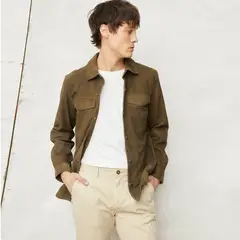 WOLF&HANK - Casaca de Cuero Clásica Hombre Manga Larga