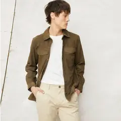 WOLF&HANK - Casaca de Cuero Clásica Hombre Manga Larga