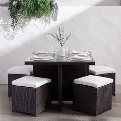 MICA - Juego de Comedor Sardegna 4 Sillas