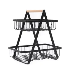 MICA - Canasto Organizador 2 Pisos Black Wood