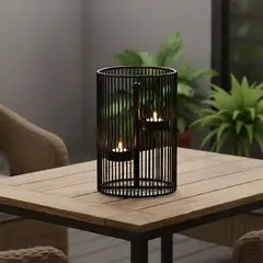 MICA - Farol Lines 11x11x17cm Negro