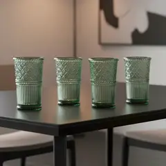 ROBERTA ALLEN - Set X4 Vaso Alto Labrado Vede