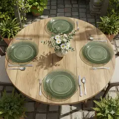 ROBERTA ALLEN - Set X4 Plato Postre Labrado Verde