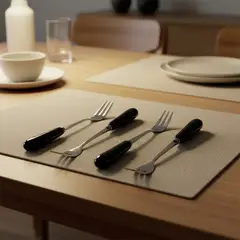 ROBERTA ALLEN - Set X4 Tenedor De Postre Toscana Negro