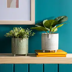 MICA - Maceta Totem Blanca M 12x12x13cm