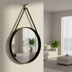 MICA - Espejo Colgante Negro 50cm