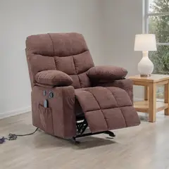 MICA - Sofá Reclinable Thunder con Mecedora, Masajeador, Calentador y Puertos USB