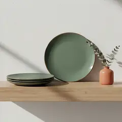 ROBERTA ALLEN - Set x4 Platos de Fondo Cerámica Gres 27 cm Basic Frutas