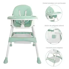 YAMP - Silla De Comer Bebé Torino Plegable 3 En 1