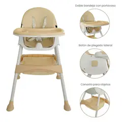 YAMP - Silla De Comer Bebé Torino Plegable 3 En 1