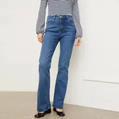 BASEMENT - Jean Flare Tiro Alto Mujer