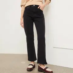 BASEMENT - Jean Straight Tiro Medio Mujer