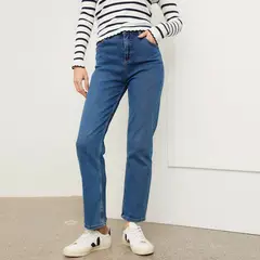 BASEMENT - Jean Straight Tiro Medio Mujer