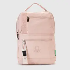 BENETTON - Mochila Negra Con Cierres Y Logo