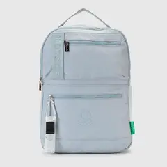BENETTON - Mochila Negra Con Cierres Y Logo