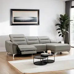 BASEMENT HOME - Seccional Louis 4 Cuerpos Derecho De Cuero