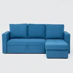 MICA - Futón Seccional Convertible Alex 3 Cuerpos Derecho 2 Plz Con Almacenamiento y Posavasos