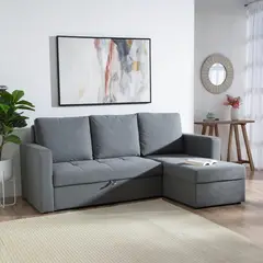 MICA - Futón Seccional Convertible Alex 3 Cuerpos Derecho 2 Plz Con Almacenamiento y Posavasos